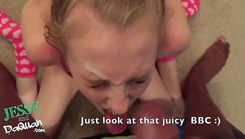 Blonde with a great mouth and a great face gets creampied