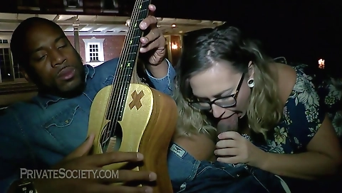 Tattooed amateur milf with big tits fucking with a big cock