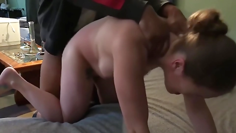 Slutty girl gets off with her huge tits and gets fucked