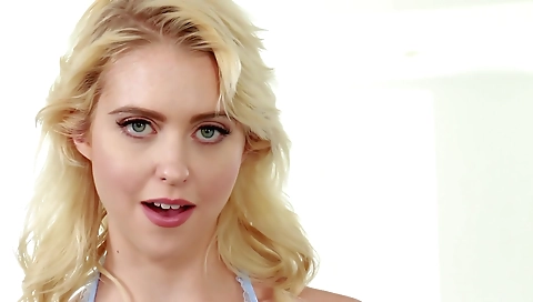 Blonde girl plays with her natural ass on homemade video