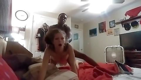 Big cock is fucked by a brunette with a juicy cunny