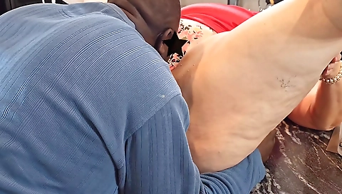 Mature milf fucked on the couch with a model in her bed