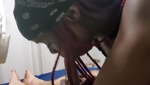 Ebony ebony teen gets deep throat blowjob in amateur.