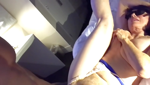 Mature grandma with big tits gets fucked in her asshole