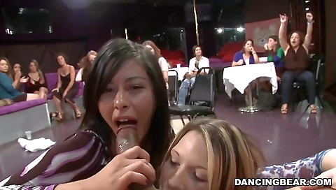 Horny blonde redhead doing group sex with a big cock