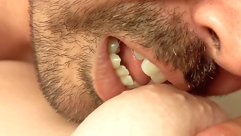 Busty brunette nurse in her sexy lingerie gets off