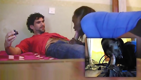 African woman penetrated by a black guy on a street