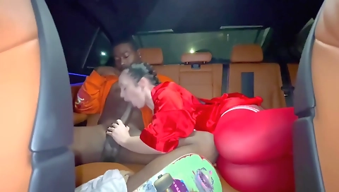 Brunette deepthroat fucked in an interracial porn video