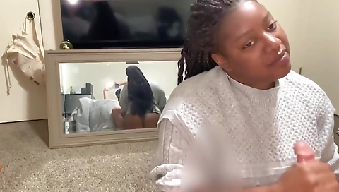 Black guy fucks a black woman with a big black ass