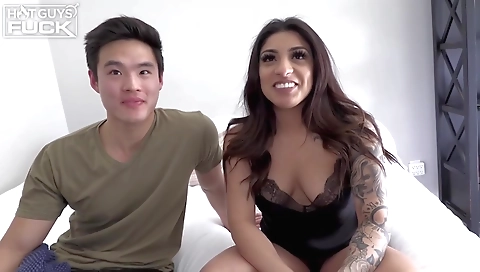 Ebony brunette and tattooed teen get really kinky and excited