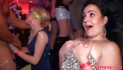 Blonde and brunette in a dance with a black and red girl